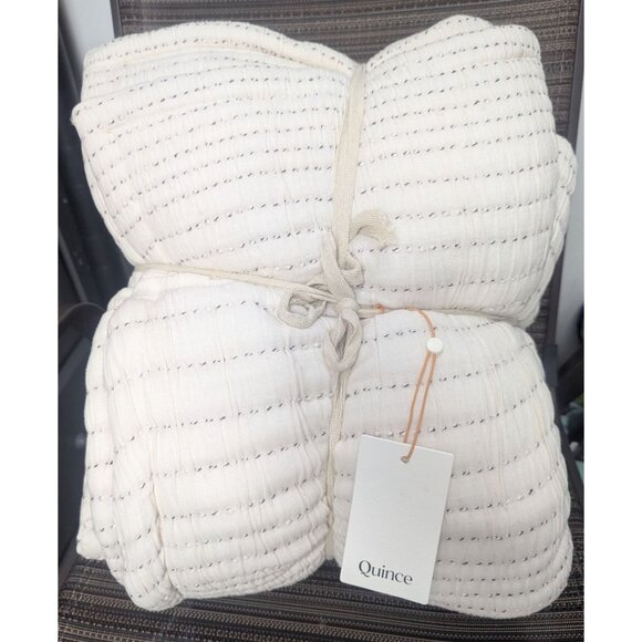 Quince Other - Quince Organic Cotton Channel Stitch Coverlet 3PC Set Color Undyed Size F/Q -New